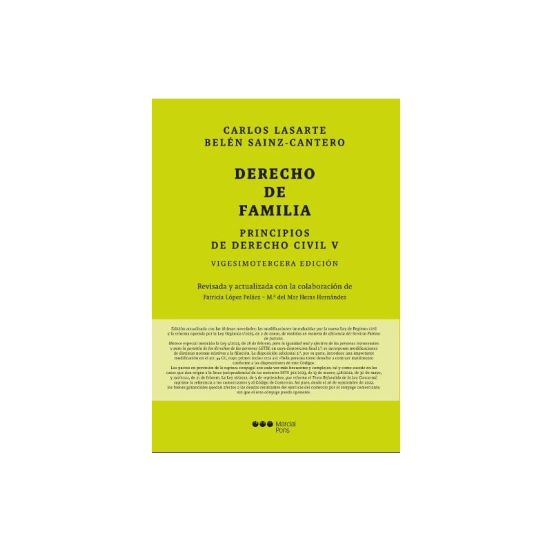 Principios de derecho civil V. Derecho de familia