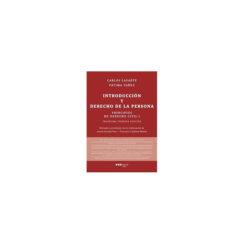 Principios de derecho civil I. Introducción y derecho de la persona